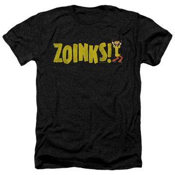 Charcoal men's heather t-shirt with Scooby Doo Zoinks graphic