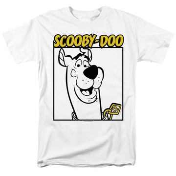 White men's regular fit t-shirt with Scooby Doo Scooby Square graphic