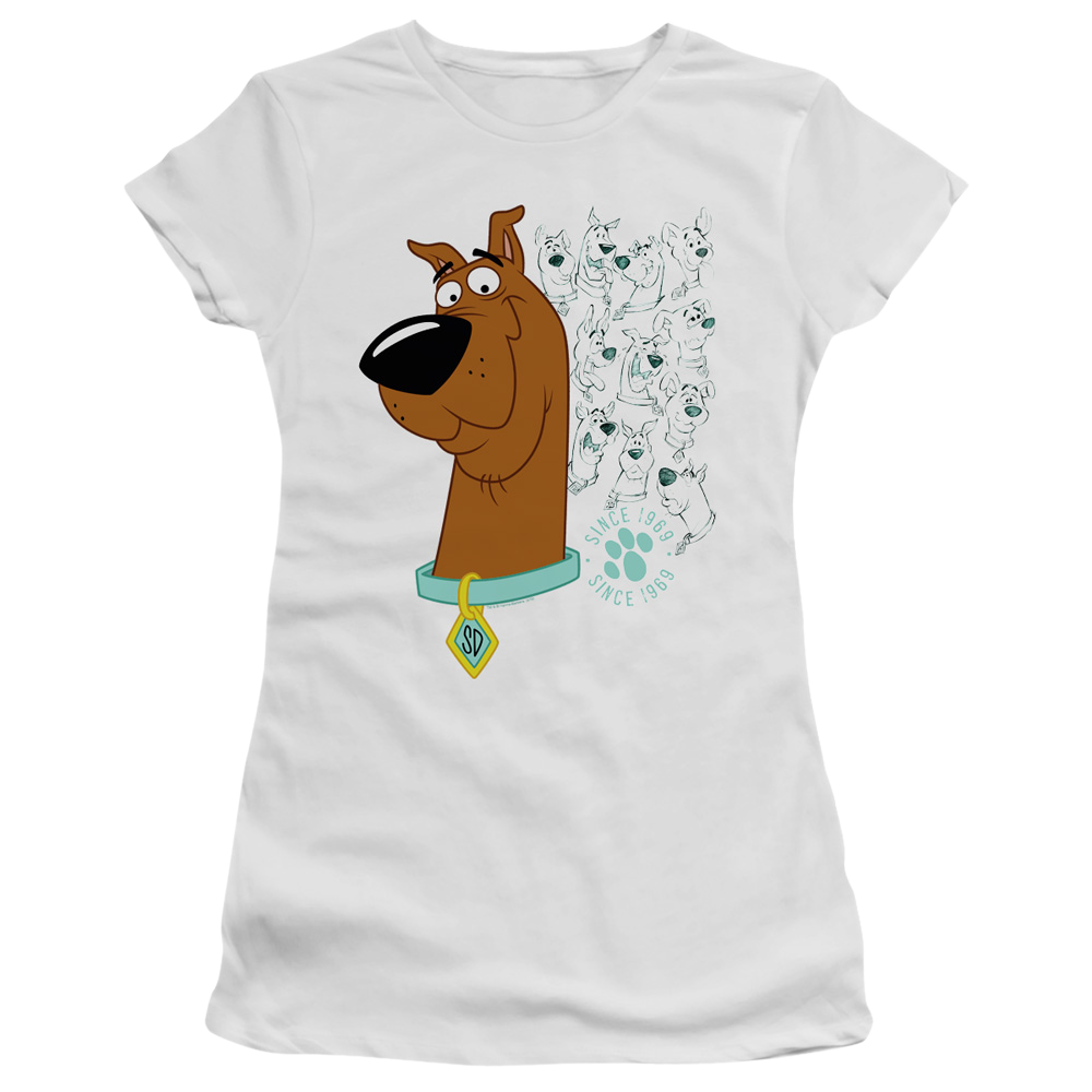 Scooby Doo Evolution Of Scooby Doo - Juniors T-Shirt Juniors T-Shirt Scooby Doo   