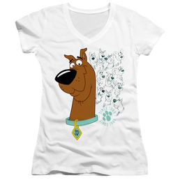 Scooby Doo Evolution Of Scooby Doo - Juniors V-Neck T-Shirt Juniors V-Neck T-Shirt Scooby Doo   