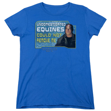 Royal women's t-shirt with Stargate Dedicated graphic