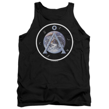 Black men's tank with Stargate Earth Emblem graphic