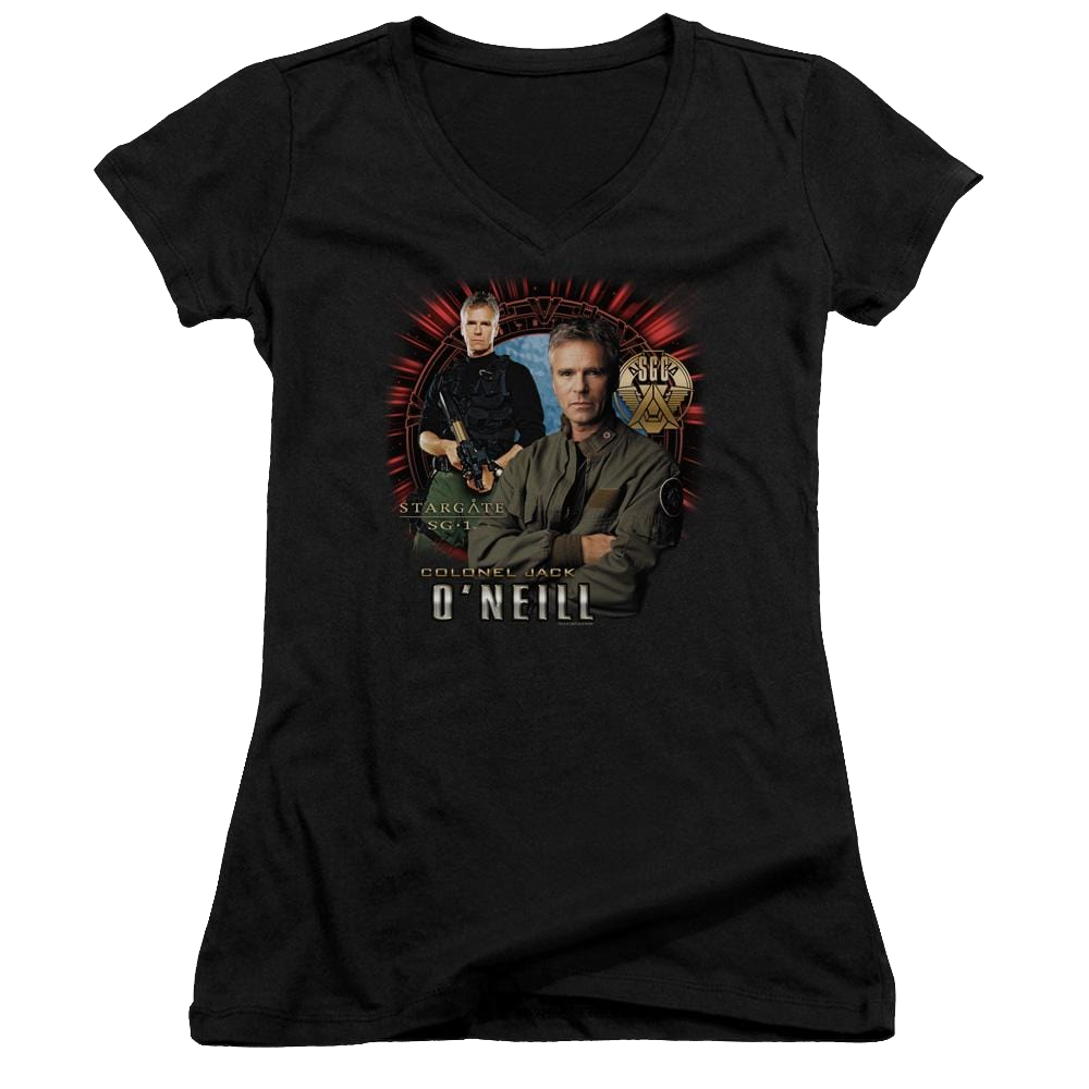Stargate Jack Oneill Juniors V-Neck T-Shirt Juniors V-Neck T-Shirt Stargate   