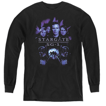 Black youth long sleeve t-shirt with Sg-1 Sg1 Stargate Command graphic
