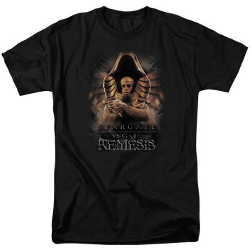 Black men's regular fit t-shirt with Stargate Nemesis graphic