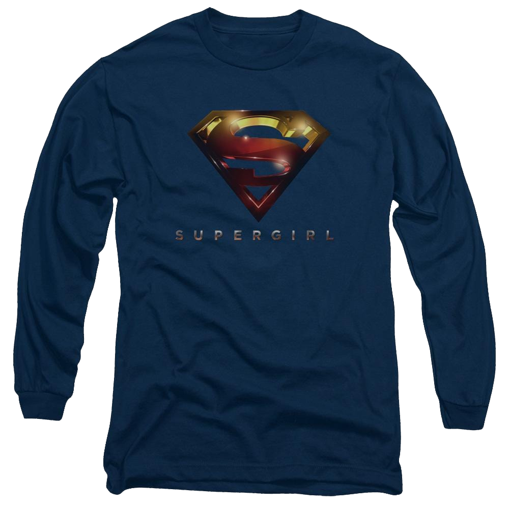 Supergirl Logo Glare Men's Long Sleeve T-Shirt Men's Long Sleeve T-Shirt Superman   