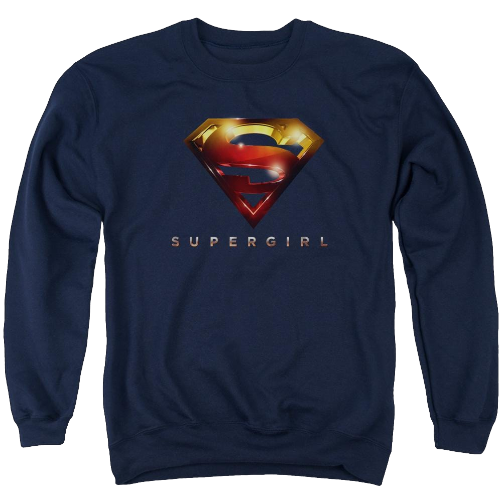 Supergirl Logo Glare Men's Crewneck Sweatshirt Men's Crewneck Sweatshirt Superman   