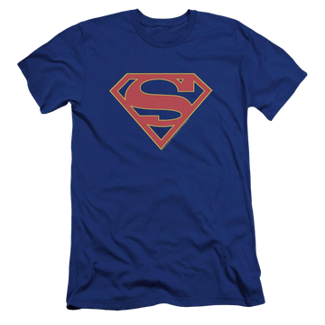 Royal men's premium slim fit t-shirt with Superman Supergirl Logo graphic
