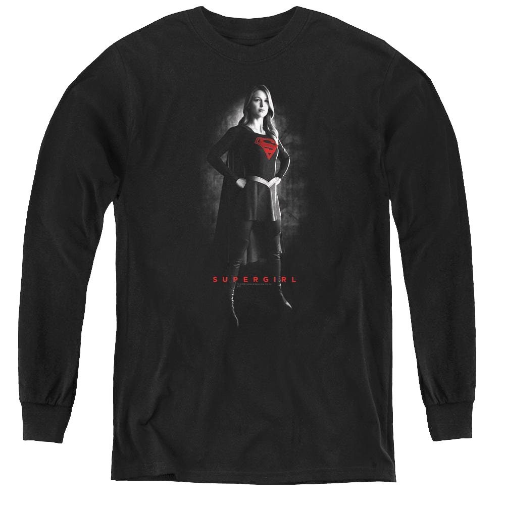 Supergirl (Tv Series) Supergirl Noir - Youth Long Sleeve T-Shirt Youth Long Sleeve T-Shirt Superman   