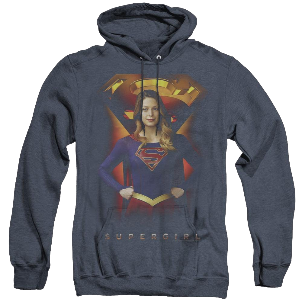 Supergirl (Tv Series) Standing Symbol - Heather Pullover Hoodie Heather Pullover Hoodie Superman   