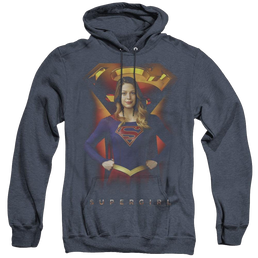 Supergirl (Tv Series) Standing Symbol - Heather Pullover Hoodie Heather Pullover Hoodie Superman   