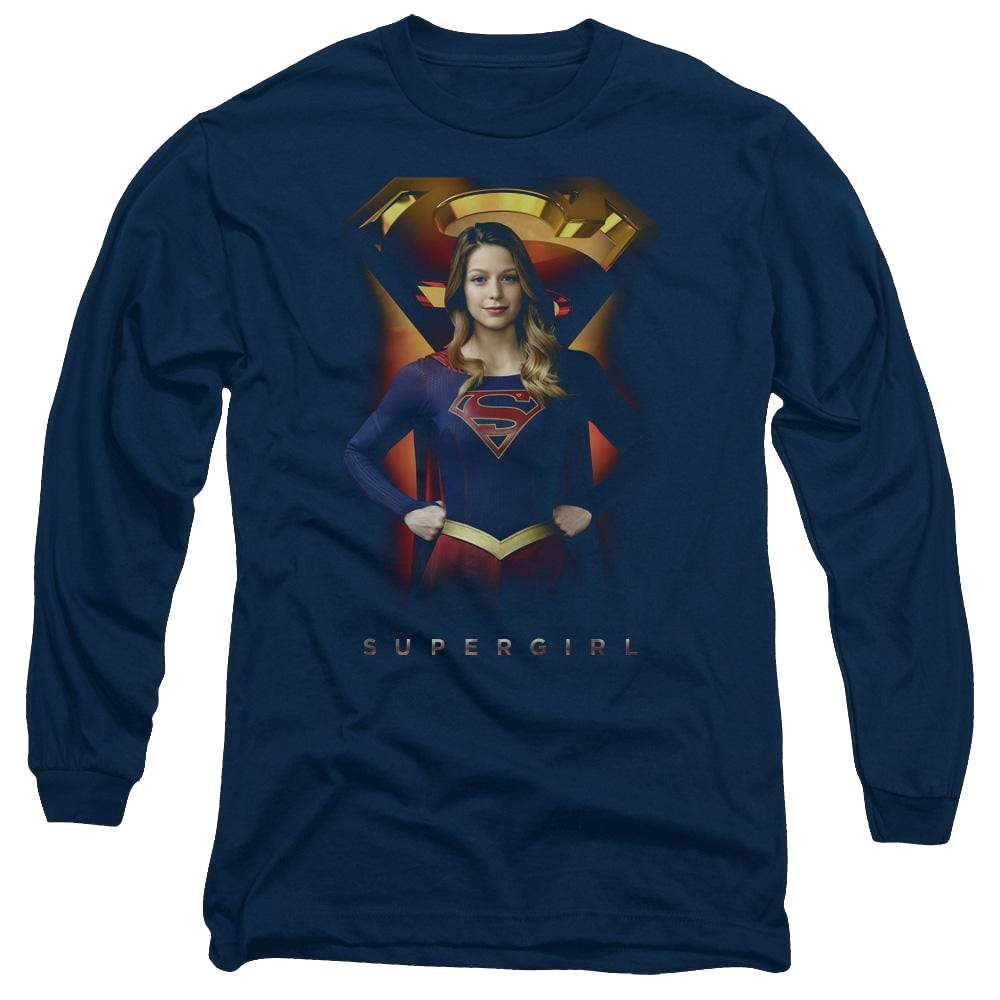 Supergirl Standing Symbol Men's Long Sleeve T-Shirt Men's Long Sleeve T-Shirt Superman   