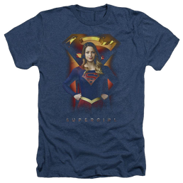 Supergirl Standing Symbol Men's Heather T-Shirt Men's Heather T-Shirt Superman   