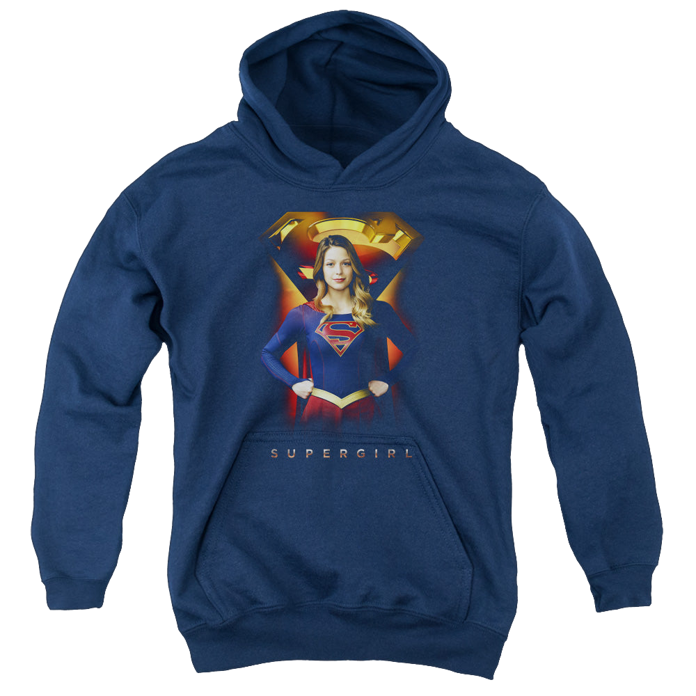 Supergirl (TV Series) Standing Symbol - Youth Hoodie Youth Hoodie (Ages 8-12) Superman   