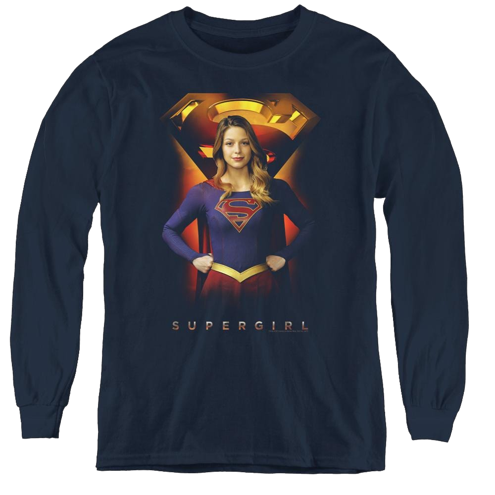 Supergirl (Tv Series) Standing Symbol - Youth Long Sleeve T-Shirt Youth Long Sleeve T-Shirt Superman   