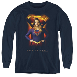 Supergirl (Tv Series) Standing Symbol - Youth Long Sleeve T-Shirt Youth Long Sleeve T-Shirt Superman   