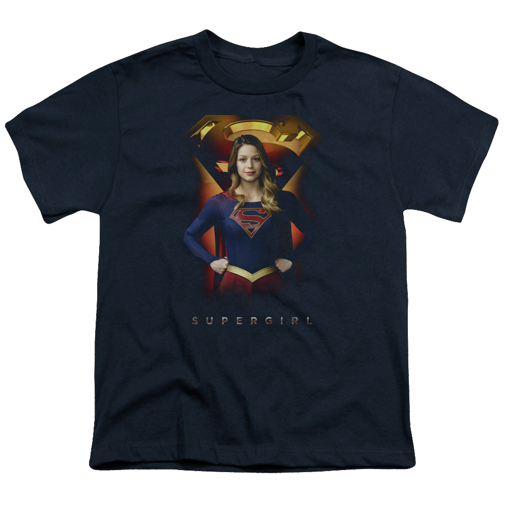 Supergirl (TV Series) Standing Symbol - Youth T-Shirt Youth T-Shirt (Ages 8-12) Superman   