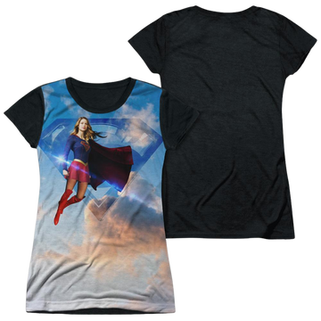 Superman Supergirl Up In The Sky juniors black back t-shirt