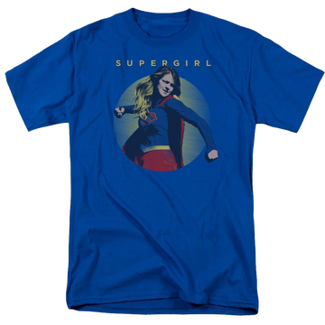 Royal men's regular fit t-shirt with Superman Supergirl Classic Hero graphic