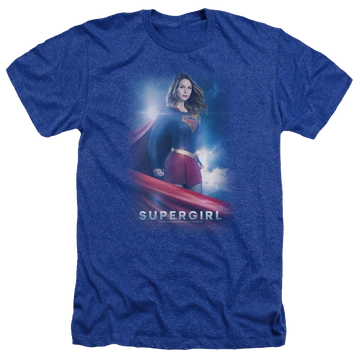 Royal men's heather t-shirt with Superman Supergirl Kara Zor El graphic