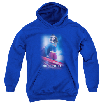 Royal youth hoodie for ages 8 to 12 with Superman Supergirl (TV Series) Kara Zor El graphic