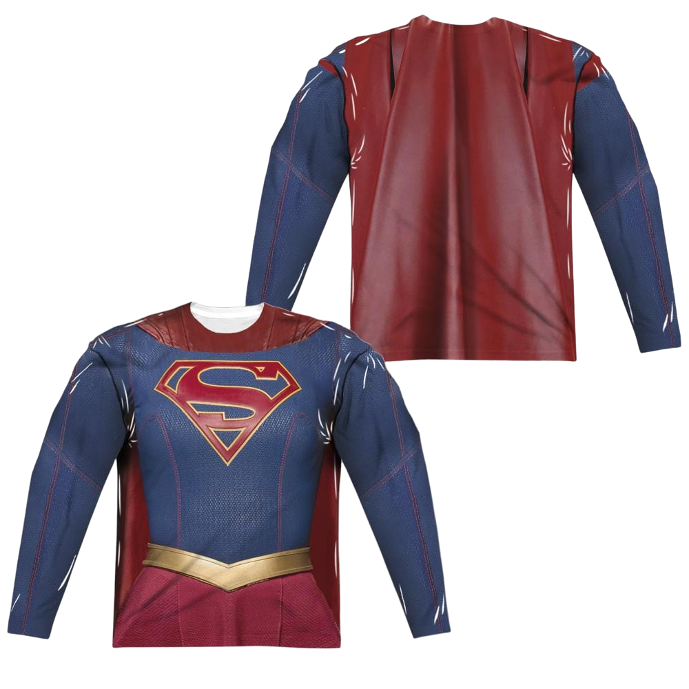 Supergirl Supergirl Uniform Men's All-Over Print Long Sleeve T-Shirt Men's All-Over Print Long Sleeve Superman   