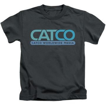 Charcoal kid's t-shirt for ages 4 to 7 with Superman Supergirl (TV Series) Catco Logo graphic