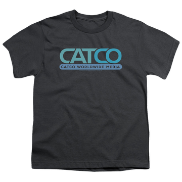 Charcoal youth t-shirt for ages 8 to 12 with Superman Supergirl (TV Series) Catco Logo graphic
