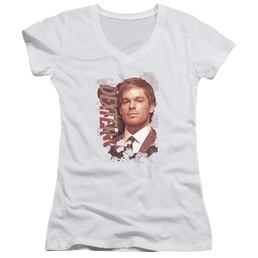 Dexter Splatter - Juniors V-Neck T-Shirt Juniors V-Neck T-Shirt Dexter   