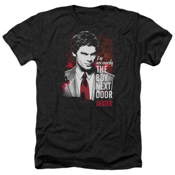 Charcoal men's heather t-shirt with Dexter Boy Next Door graphic