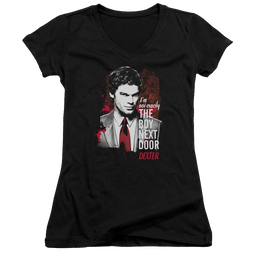 Dexter Boy Next Door - Juniors V-Neck T-Shirt Juniors V-Neck T-Shirt Dexter   