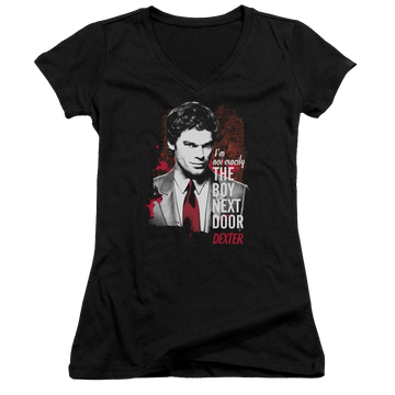 Dexter Boy Next Door - Juniors V-Neck T-Shirt Juniors V-Neck T-Shirt Dexter   