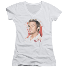 Dexter Blood Splatter - Juniors V-Neck T-Shirt Juniors V-Neck T-Shirt Dexter   