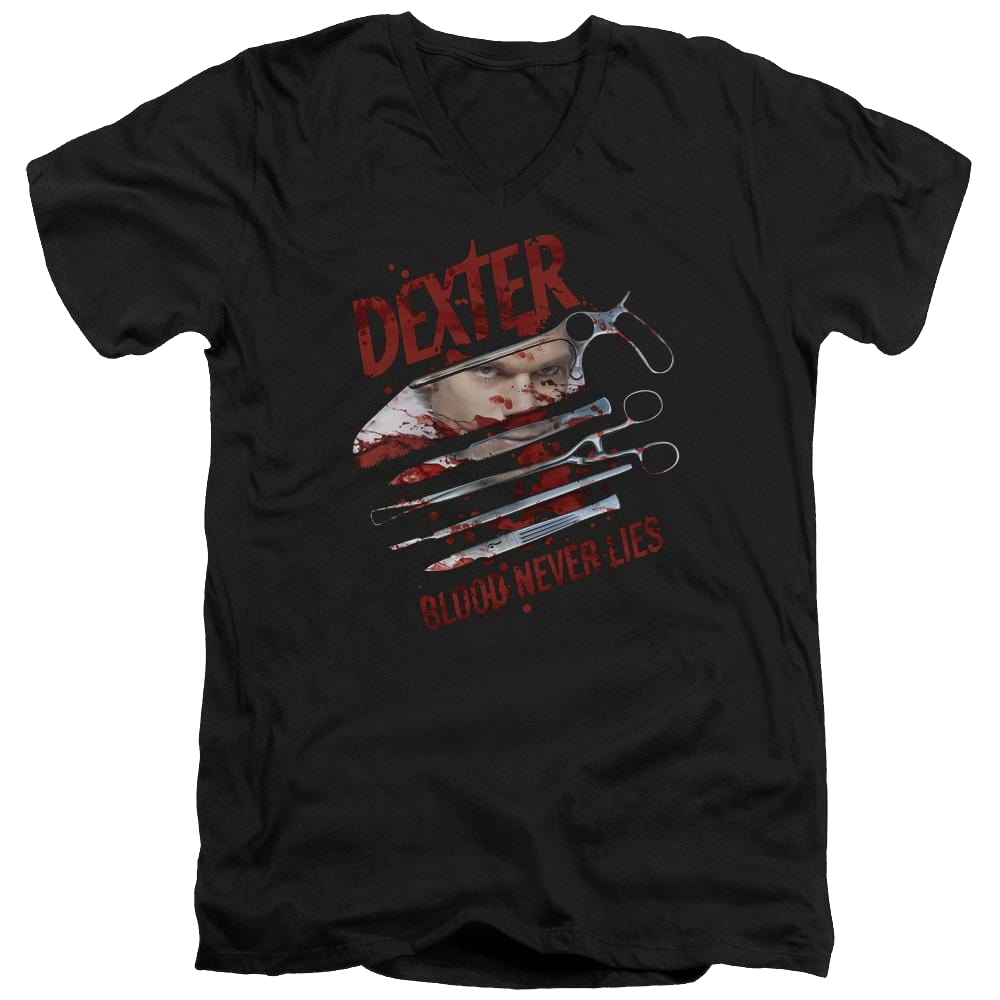 Dexter Blood Never Lies - Men's V-Neck T-Shirt Men's V-Neck T-Shirt Dexter   