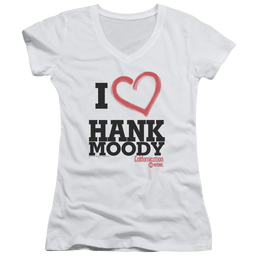 Californication I Heart Hank Moody - Juniors V-Neck T-Shirt Juniors V-Neck T-Shirt Californication   