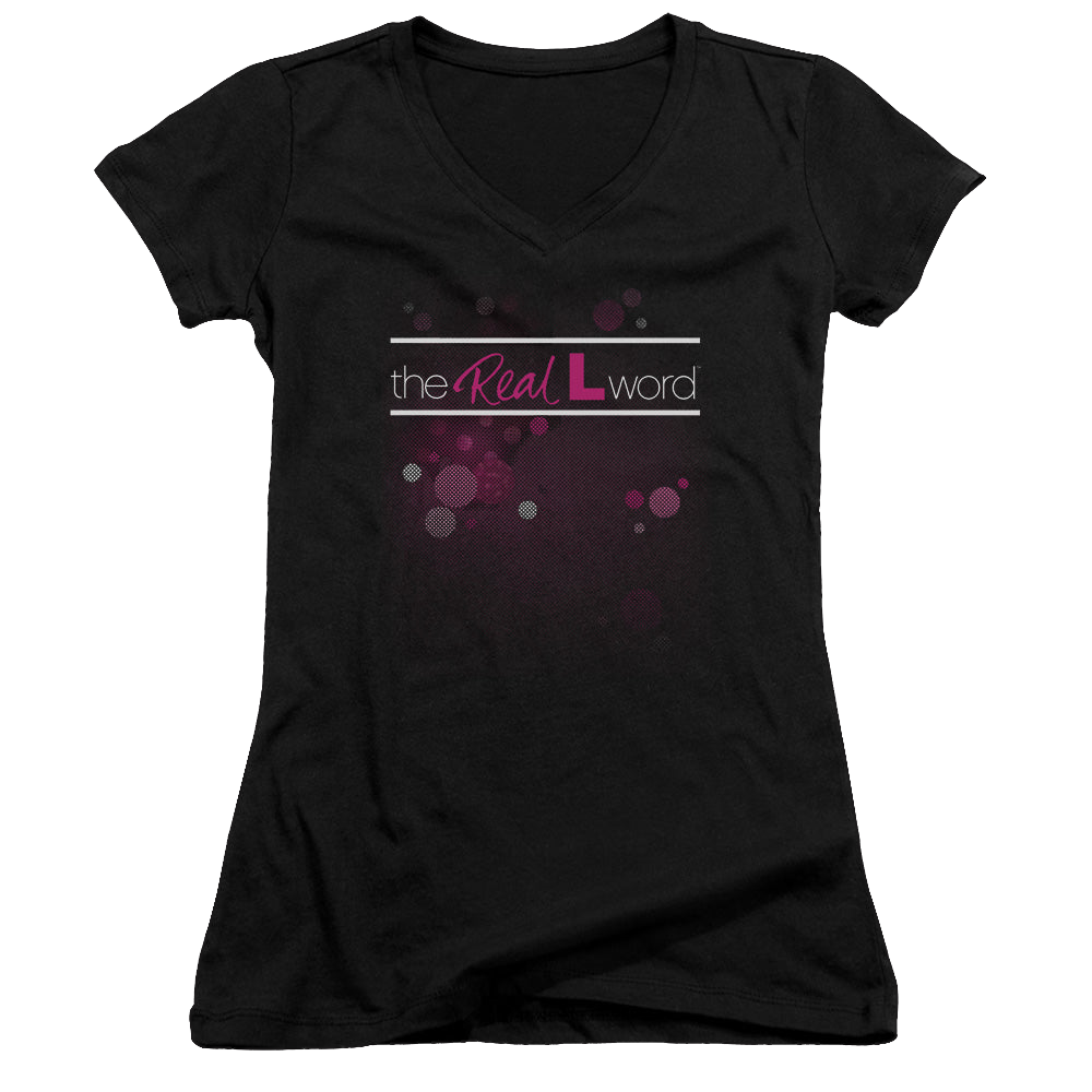 Real L Word, The Flashy Logo - Juniors V-Neck T-Shirt Juniors V-Neck T-Shirt The Real L Word   