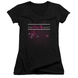Real L Word, The Flashy Logo - Juniors V-Neck T-Shirt Juniors V-Neck T-Shirt The Real L Word   