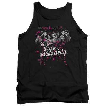 Black men's tank with The Real L Word Dirty graphic