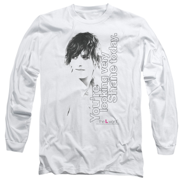 White men's long sleeve t-shirt with The Real L Word Looking Shane Today graphic