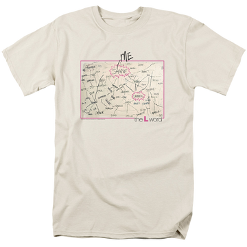 Cream men's regular fit t-shirt with The Real L Word Chart graphic