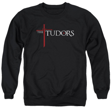 Black men's crewneck sweatshirt with The Tudors Logo graphic