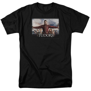 Black men's regular fit t-shirt with The Tudors The Final Seduction graphic