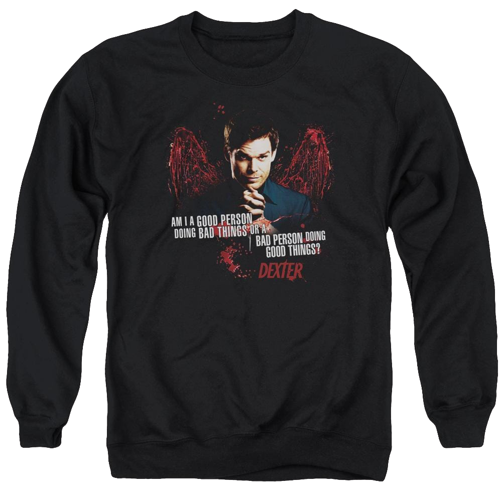 Dexter Good Bad - Men's Crewneck Sweatshirt Men's Crewneck Sweatshirt Dexter   