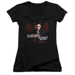 Dexter Good Bad - Juniors V-Neck T-Shirt Juniors V-Neck T-Shirt Dexter   