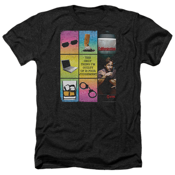 Charcoal men's heather t-shirt with Californication Poor Judgement graphic