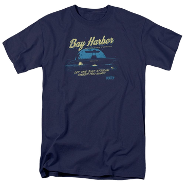 Navy men's regular fit t-shirt with Dexter Moonlight Fishing graphic