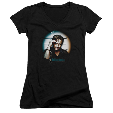 Californication In Handcuffs - Juniors V-Neck T-Shirt Juniors V-Neck T-Shirt Californication   