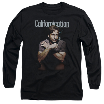 Black men's long sleeve t-shirt with Californication Smoking graphic