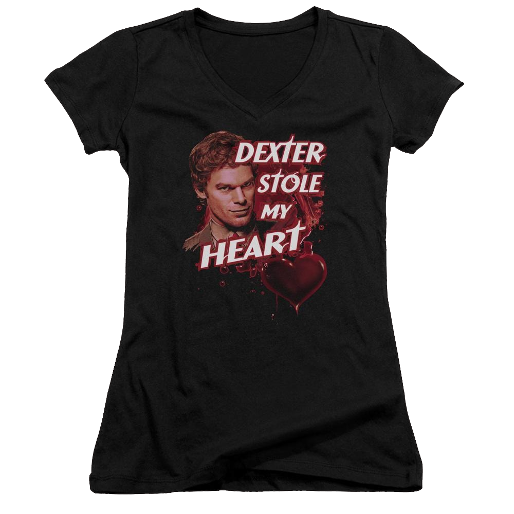 Dexter Bloody Heart - Juniors V-Neck T-Shirt Juniors V-Neck T-Shirt Dexter   