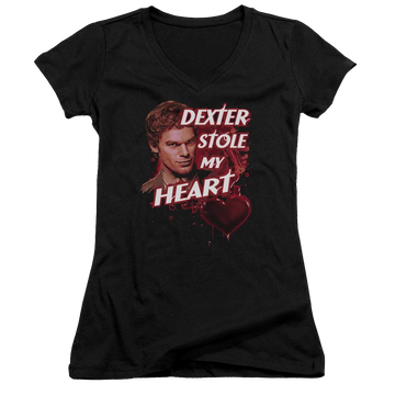 Dexter Bloody Heart - Juniors V-Neck T-Shirt Juniors V-Neck T-Shirt Dexter   